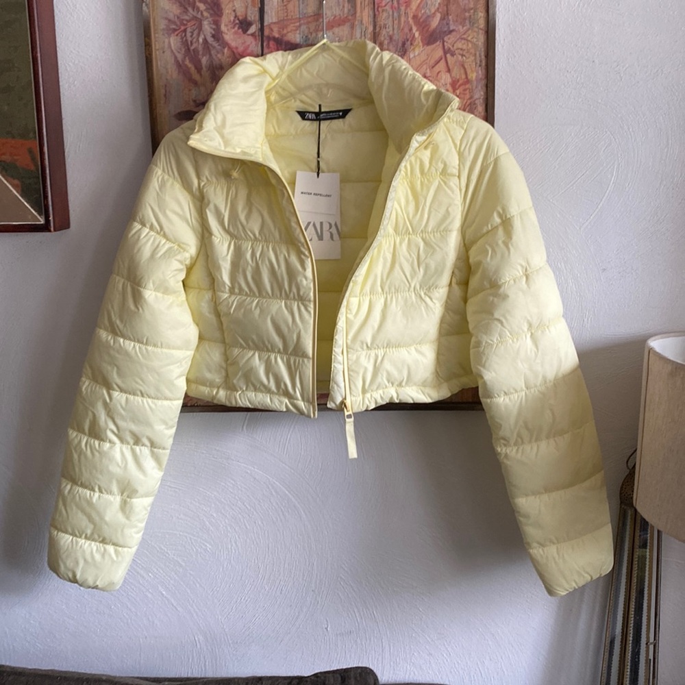 NWT ZARA PUFFER JACKET WATER REPELLENT CROP PUFFY JACKET CROPPED COAT XS - Picture 6 of 16